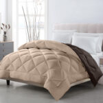 Dripcasa Haven Reversible Comforter (beige,brown)