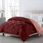 Dripcasa Haven Reversible Comforter (maroon,peach)