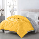 Dripcasa Haven Reversible Comforter (yellow,grey)