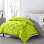 Dripcasa Haven Reversible Comforter (parrot green,grey)