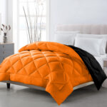 Dripcasa Haven Reversible Comforter (black,orange)