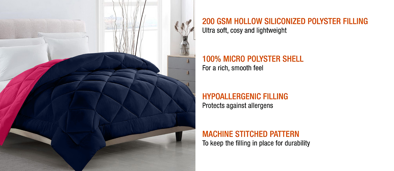 Dripcasa Haven Reversible Comforter (blue,pink) - Image 3