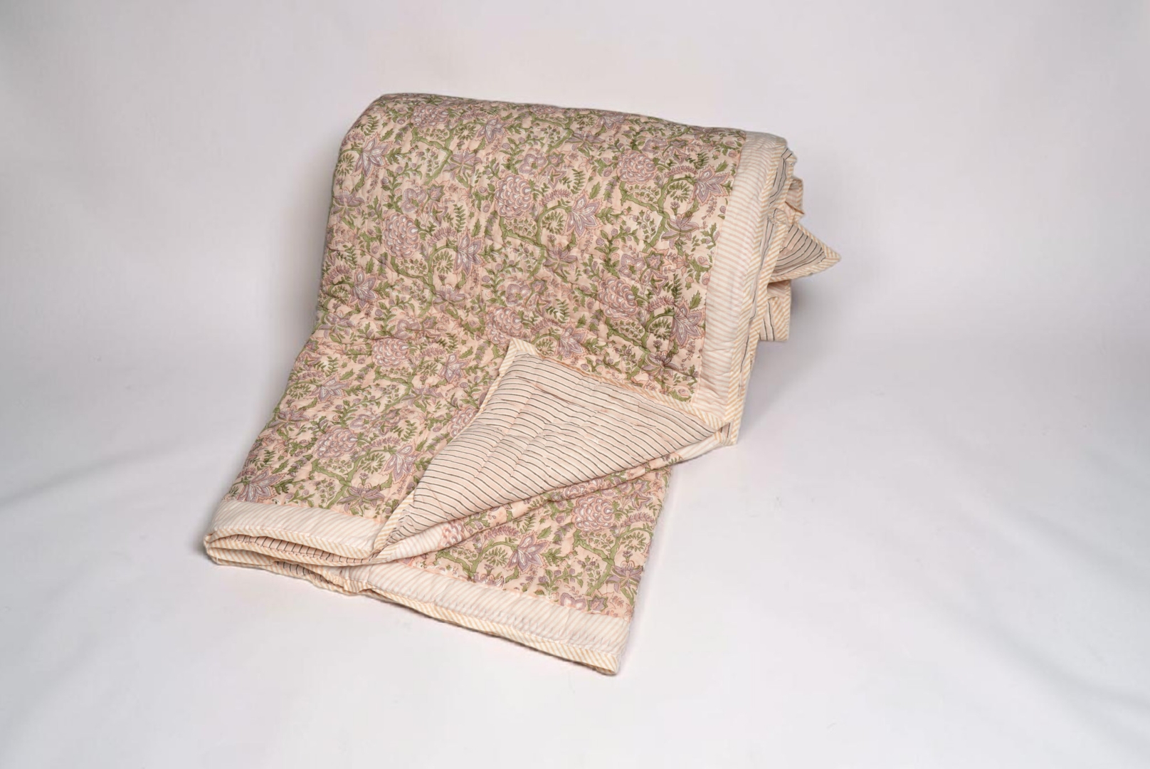 ORGANIC MULMUL HANDBLOCK COTTON QUILT
