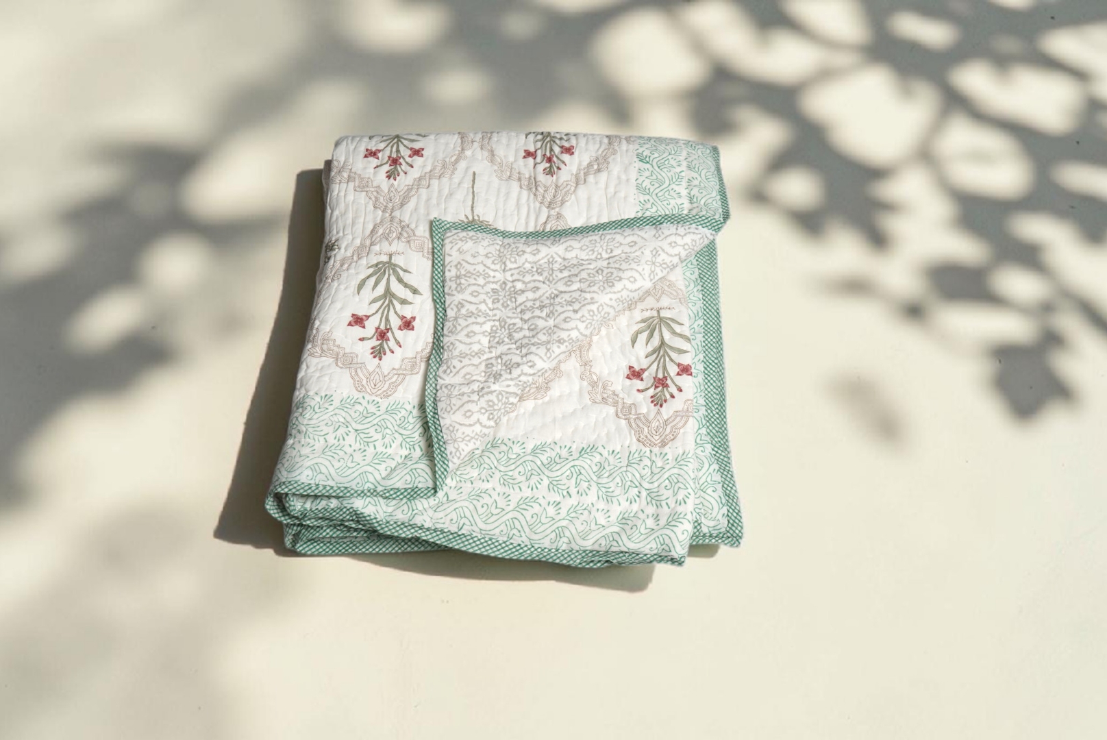 ORGANIC MULMUL HANDBLOCK COTTON QUILT - Image 2