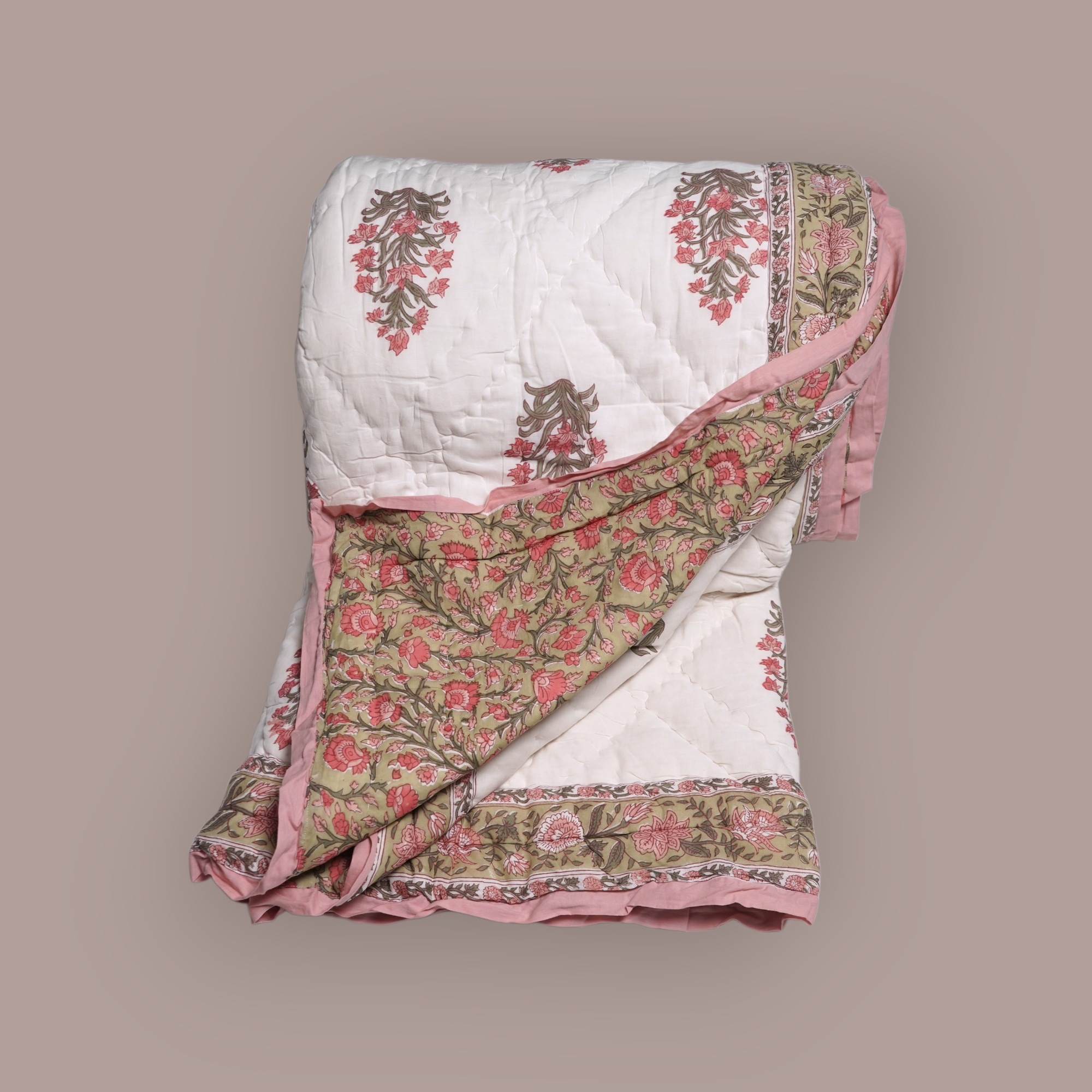 ORGANIC MULMUL HANDBLOCK COTTON QUILT - Image 2