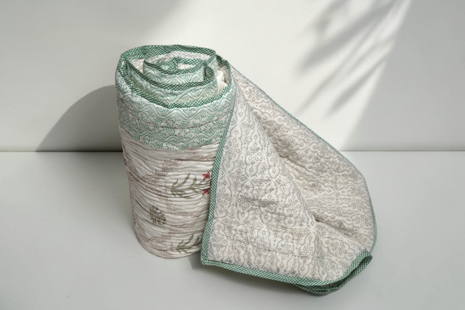 ORGANIC MULMUL HANDBLOCK COTTON QUILT