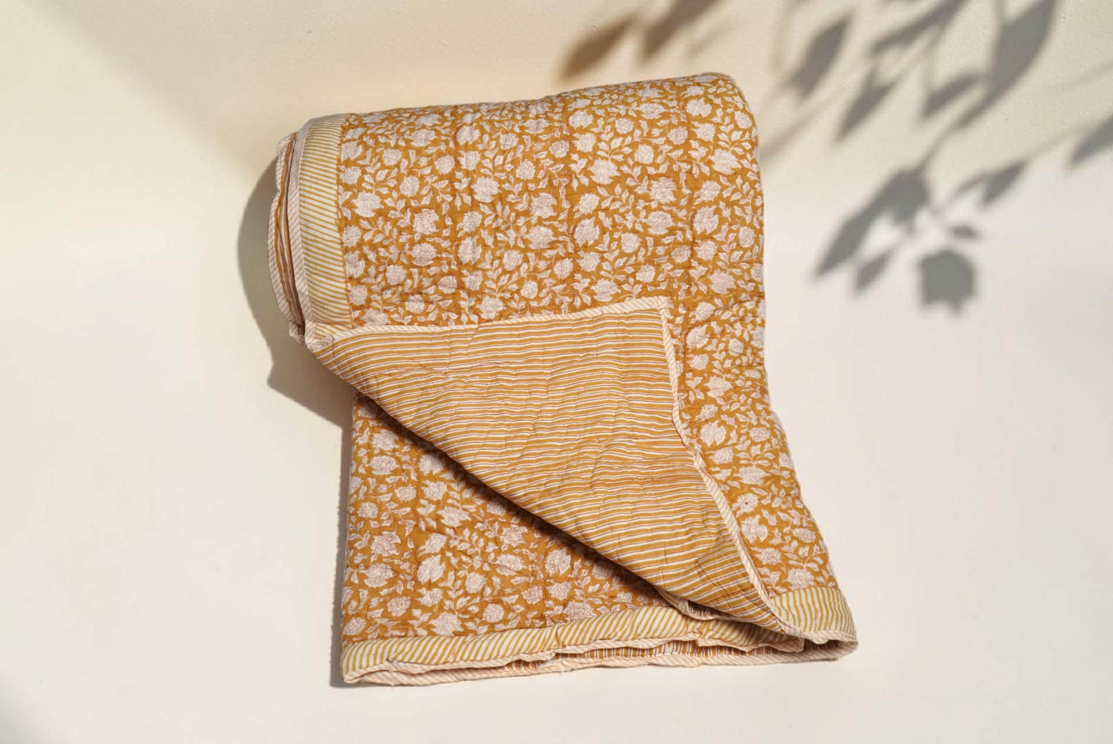 ORGANIC MULMUL HANDBLOCK COTTON QUILT
